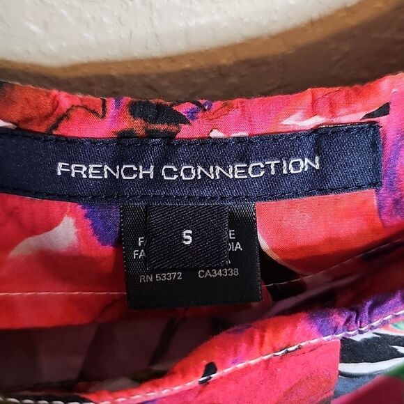 French Connection Small Isadora Patch Poplin Bardo Floral Blouse Puff Sleeves - Picture 6 of 9